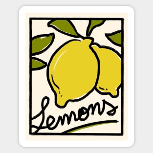 Yellow Lemons Kitchen Fruits Sticker